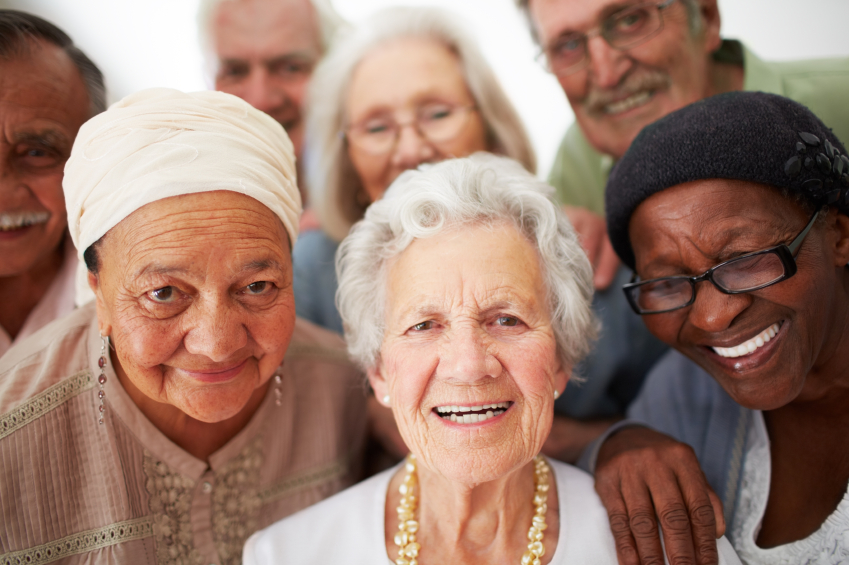 diverse group of older people